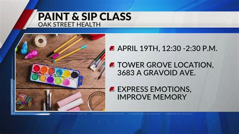 Oak Street Health hosting paint & sip class next Wednesday